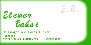 elemer baksi business card